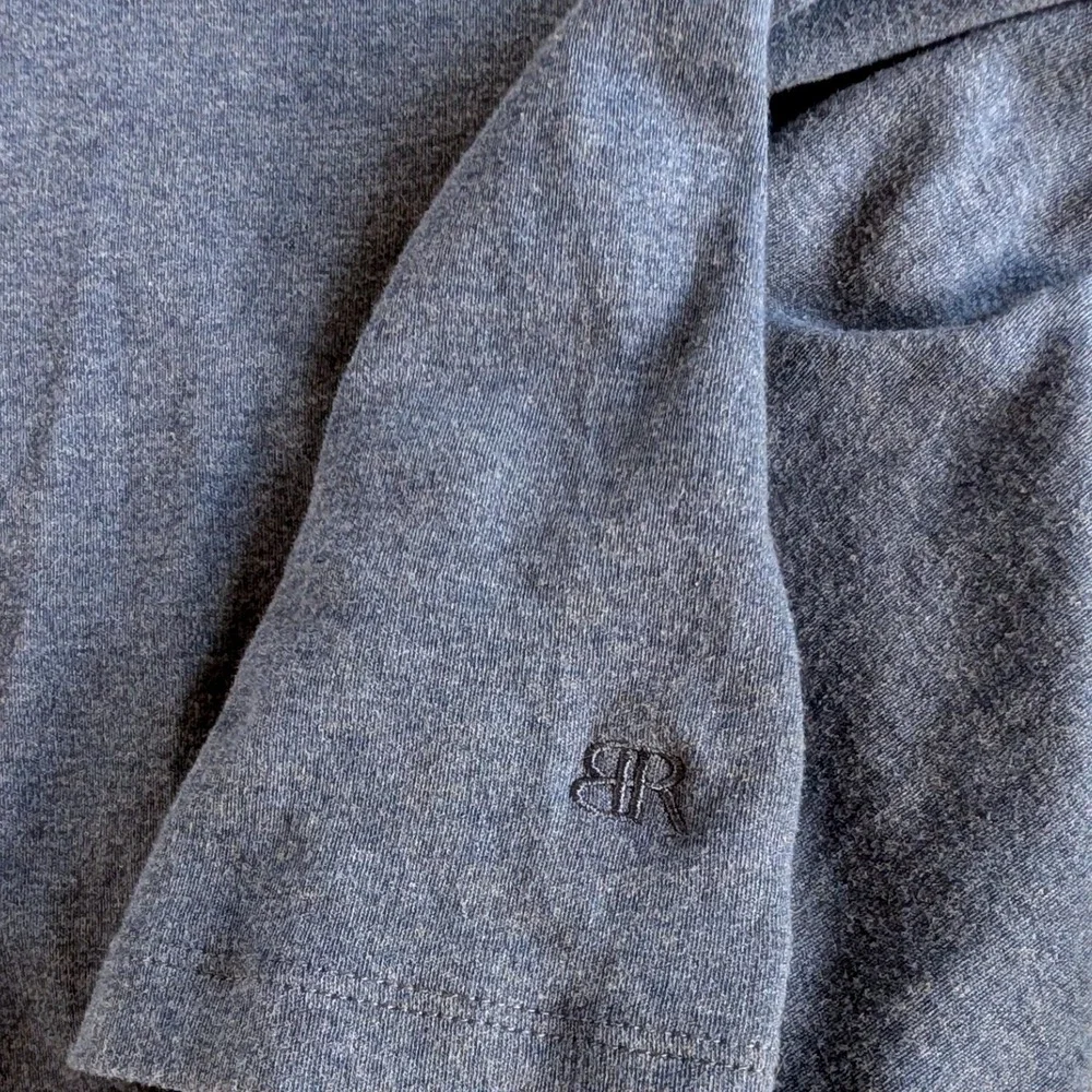 Banana Republic Mens Blue Heathered 100% Cotton Short Sleeve Polo Shirt Size L